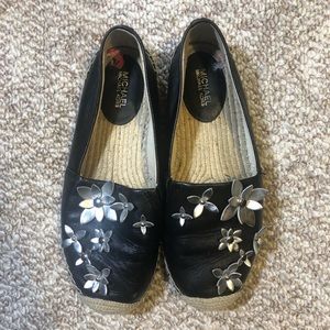 Black leather Michael Kors espadrilles